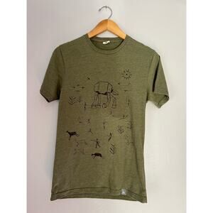 Typographia AT-AT Star Wars Cave Painting T-shirt Size XS Olive Green